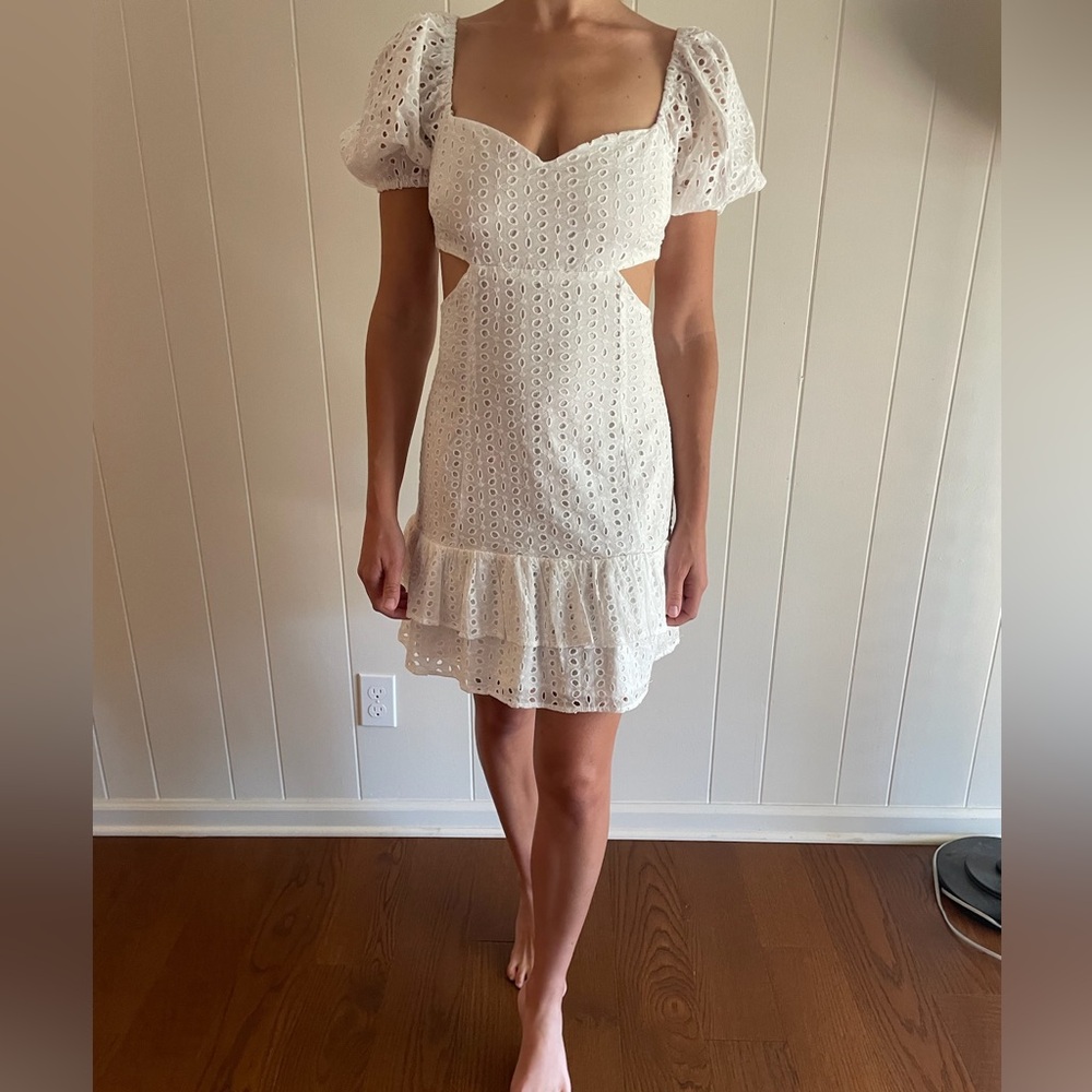 ShowPo NWT white Levieth Embroidered Mini Dress